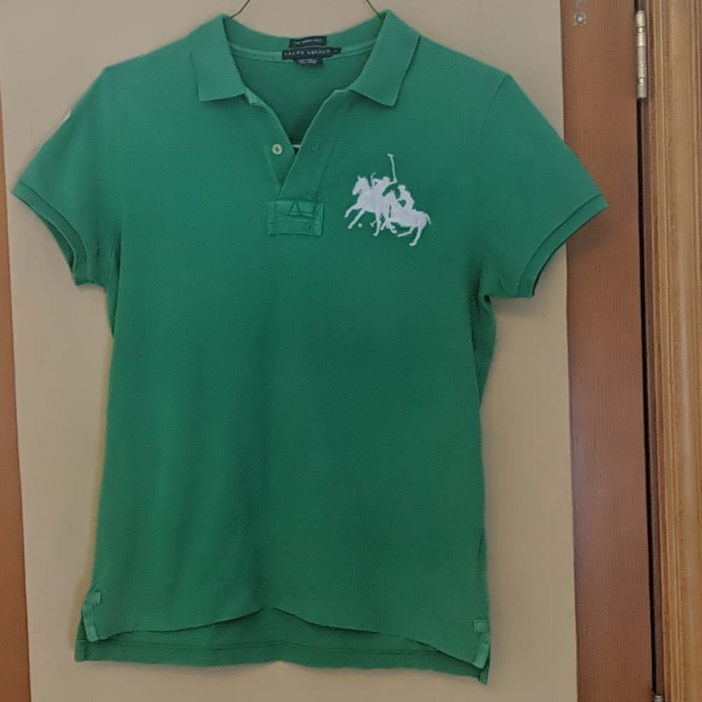 Ralph Lauren Skinny Polo Double Horses VTG Size L
